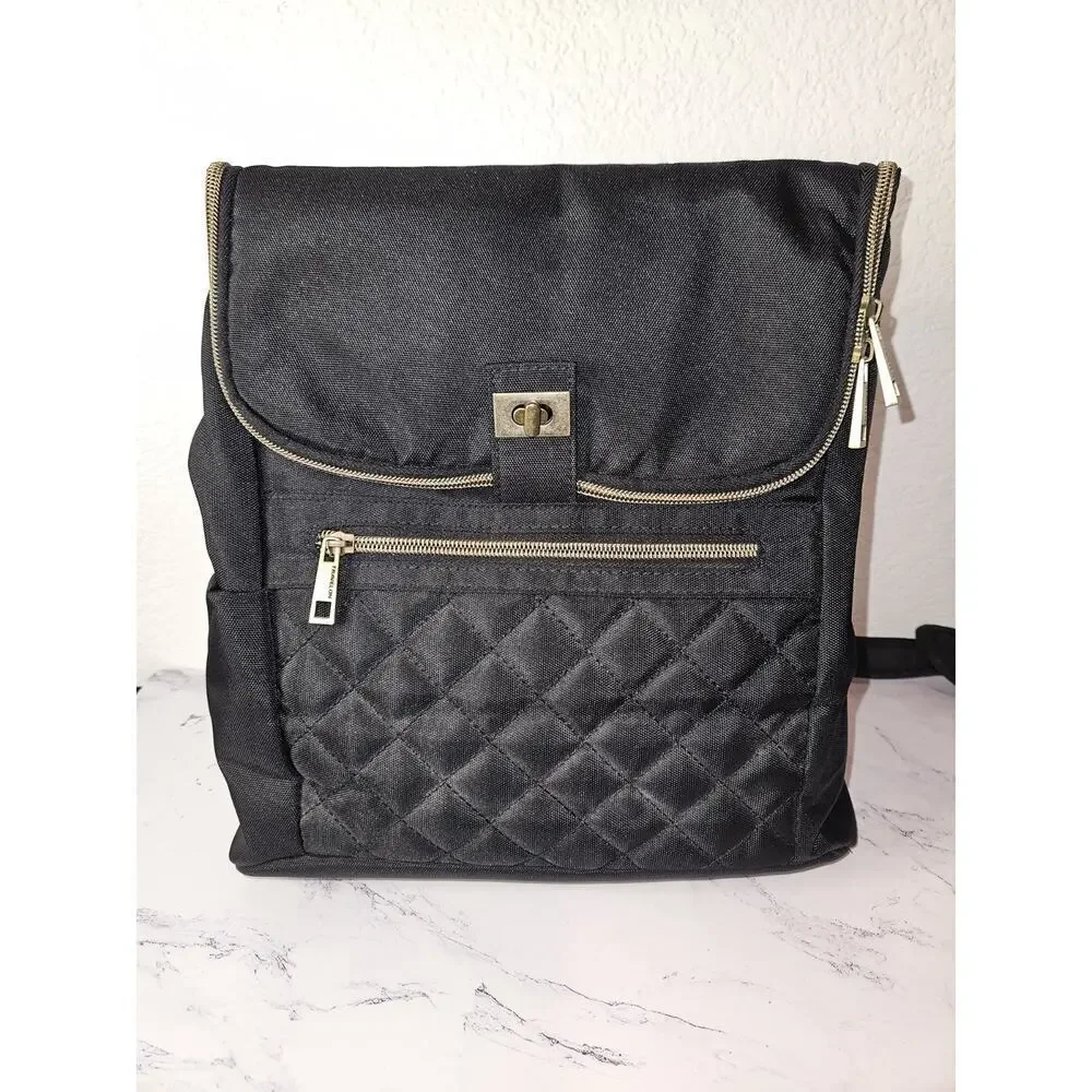 New! Travelon RFID Convertible Backpack Foldover Black 13